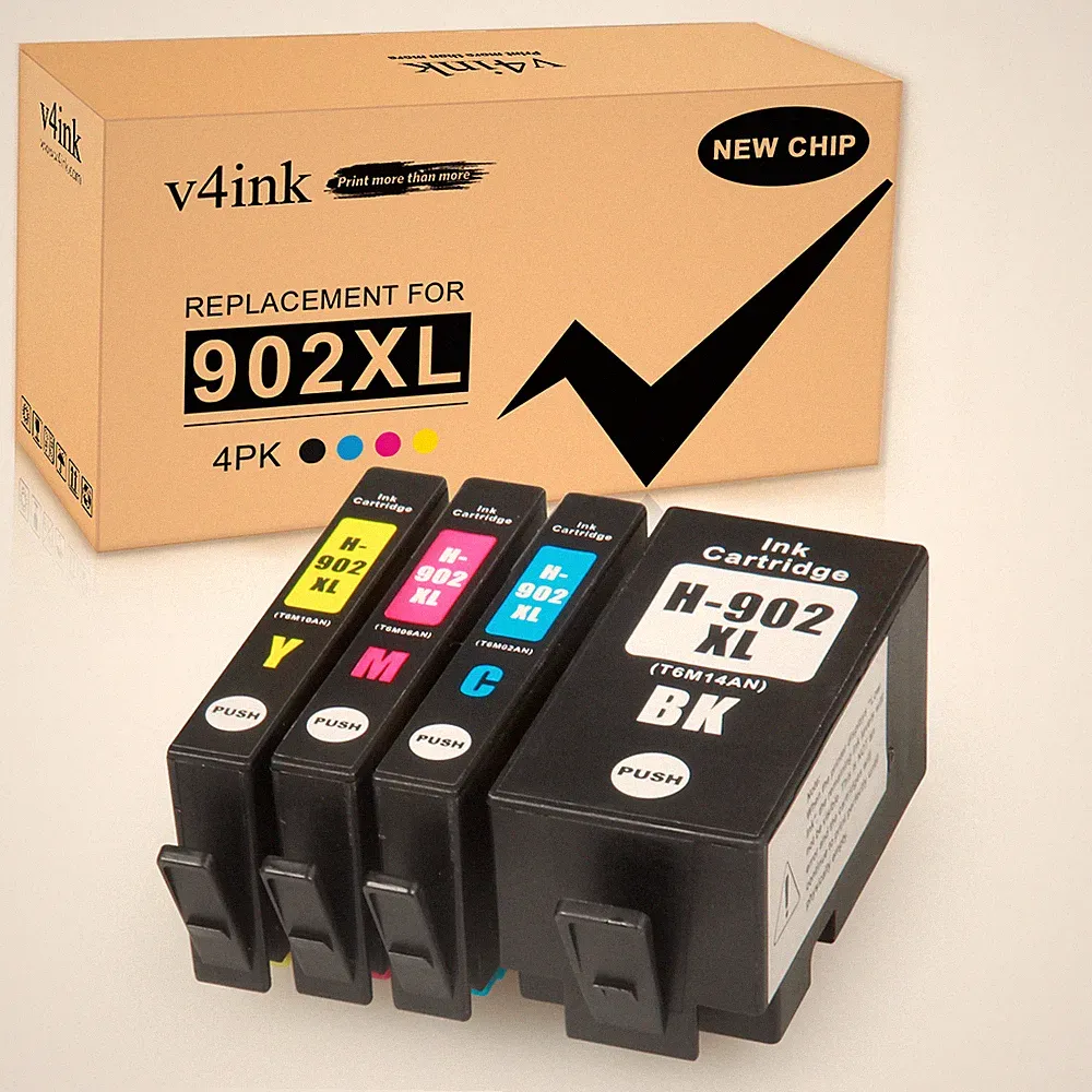 4PK 902 902XL KCMY Ink Cartridges for HP Officejet Pro 6958 6962 6975 6951 6978