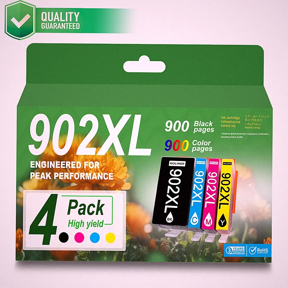 902XL Ink Cartridge Combo 4-Pack for 902XL Ink 6962 6974 6978 6968 Printer