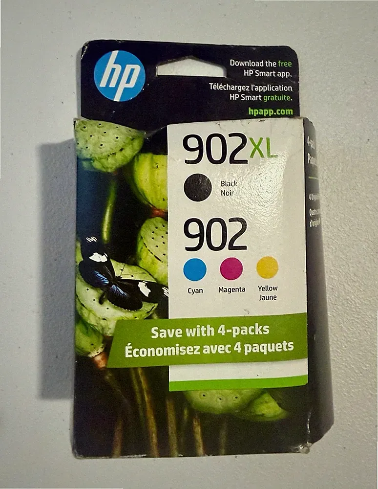 Genuine HP 902XL 902 4-Pack Ink Cartridges Black Cyan Magenta Yellow NEW
