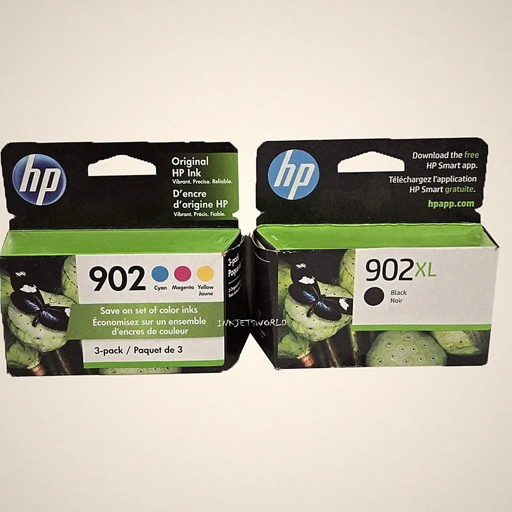 Genuine HP 902XL Black and 902 Color Ink Cartridges Set in Retail Box