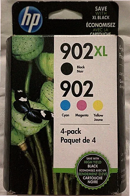 HP 902XL Black 902 Color Combo T0A39AN T6M14AN & T0A38AN Exp 2027+ Retail Box