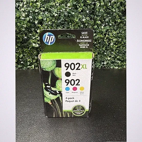 HP 902XL Black 902 Cyan Magenta Yellow 4 Pack Ink New