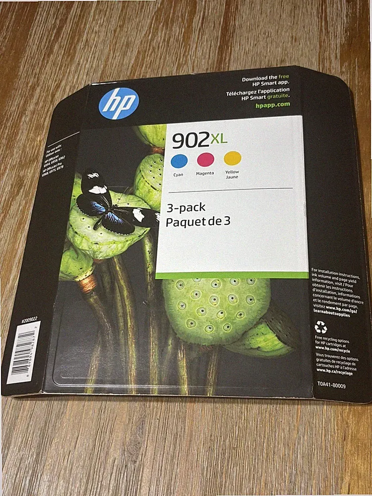 HP 902XL Ink Cartridge 3-Pack Cyan Magenta Yellow Genuine EXP 08/26 NEW
