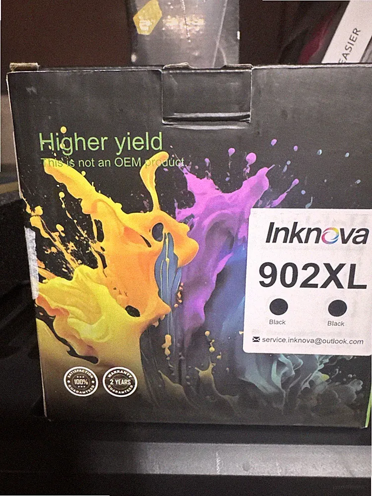 Inknova 902XL Black Ink Cartridges 2-pack HP Officejet 6960 6968 6970 6975 6978