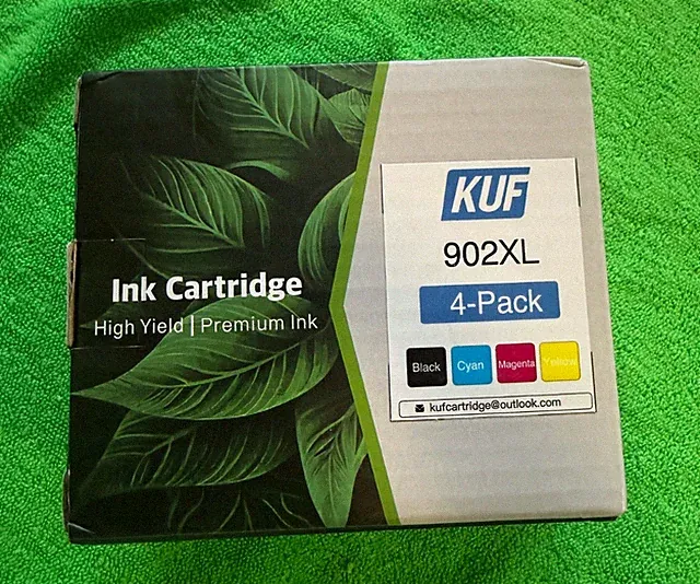 KUF 902XL Ink Cartridge 4 Pack BK C M Y for HP OfficeJet Pro Printers