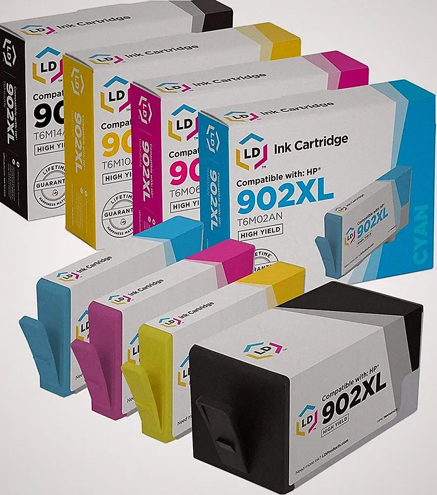 LD 4pk Comp Ink Cartridge for HP 902 902XL Black Cyan Magenta Yellow T6M14AN