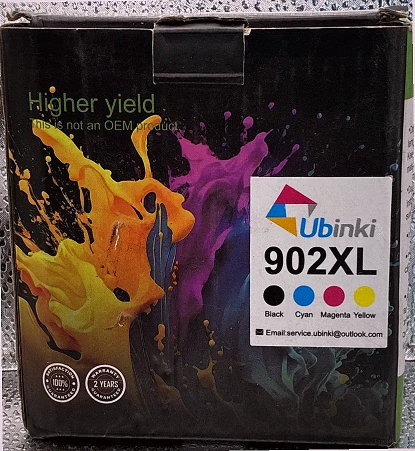 Ubinki 902XL Black, Cyan, Magenta, Yellow Ink for HP 902XL Office Jet Pro